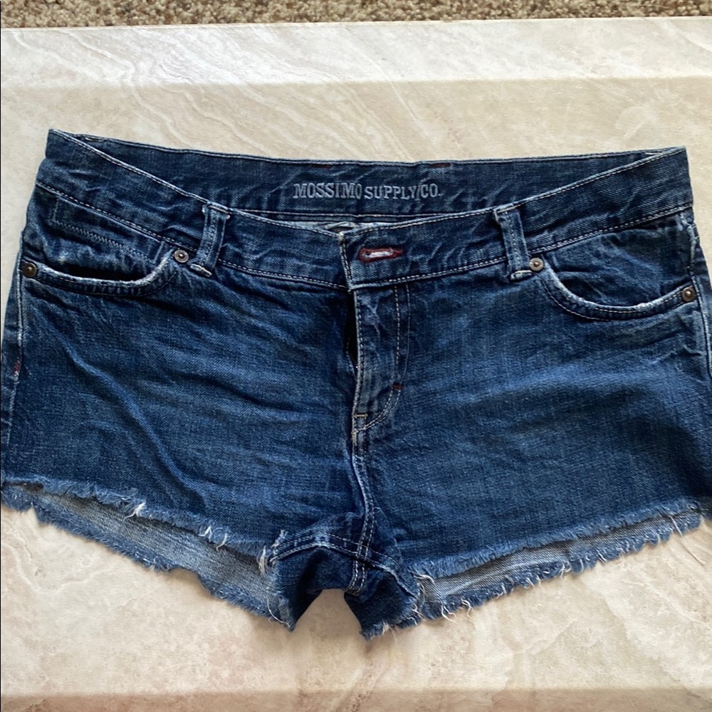 Mossimo Supply Co. Blue Jean Shorts Distressed Cut-Offs